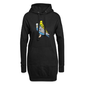 Perruche - Sweat-shirt à capuche long Femme - noir - Devant
