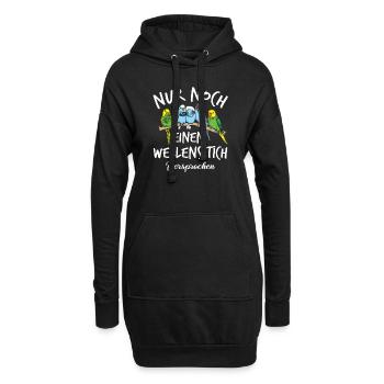 Nur noch einen Wellensittich | Wellensittich - Hoodie-Kleid - Schwarz - Vorne