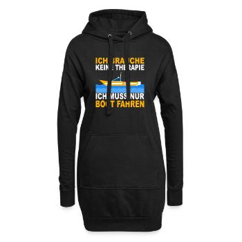 Motorboot Geschenk Boot Segler Segeln Segelboot - Hoodie-Kleid - Schwarz - Vorne