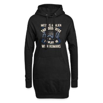 Messi Is An Alien That Dedicates Himself To - Sweat-shirt à capuche long Femme - noir - Devant