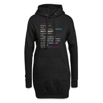 Tech support html coding gift coder - Sweat-shirt à capuche long Femme - noir - Devant