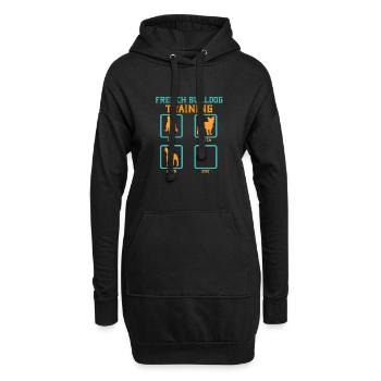 French Bulldog Training - Hoodie-Kleid - Schwarz - Vorne