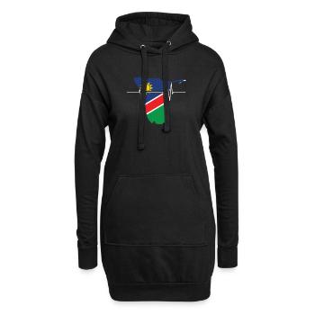 Namibia Herzschlag Flagge Vintage Namibia - Hoodie-Kleid - Schwarz - Vorne