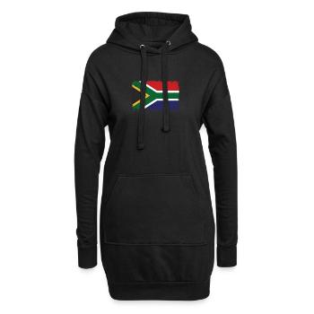 Süd Afrika Herzschlag Flagge Vintage Süd Afrika - Hoodie-Kleid - Schwarz - Vorne