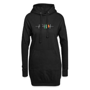 Irlande Herzschlag Flagge Vintage Irlande - Sweat-shirt à capuche long Femme - noir - Devant