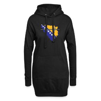 Drapeau De Battements de cœur de Bosnie-Herzégovine Vintage - Sweat-shirt à capuche long Femme - noir - Devant