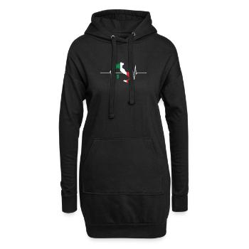 Italie Herzschlag Flagge Vintage Italie - Sweat-shirt à capuche long Femme - noir - Devant