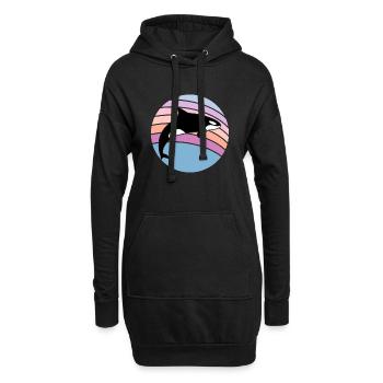 Orca Wale Ozean Geschenk Motiv - Hoodie-Kleid - Schwarz - Vorne