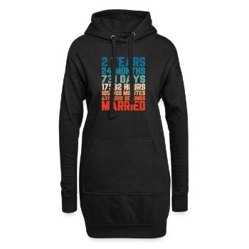 2 Jahre verheiratet Hochzeit Ehe Spruch Geschenk - Hoodie-Kleid - Schwarz - Vorne