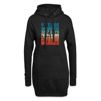 9 Jahre verheiratet Hochzeit Ehe Spruch Geschenk - Hoodie-Kleid - Schwarz - Vorne