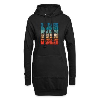 3 Jahre verheiratet Hochzeit Ehe Spruch Geschenk - Hoodie-Kleid - Schwarz - Vorne