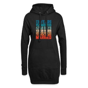 13 Jahre verheiratet Hochzeit Ehe Spruch Geschenk - Hoodie-Kleid - Schwarz - Vorne