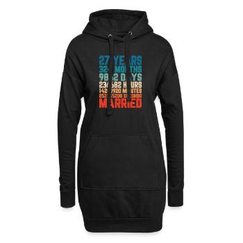 27 Jahre verheiratet Hochzeit Ehe Spruch Geschenk - Hoodie-Kleid - Schwarz - Vorne