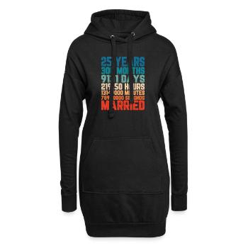 25 Jahre verheiratet Hochzeit Ehe Spruch Geschenk - Hoodie-Kleid - Schwarz - Vorne