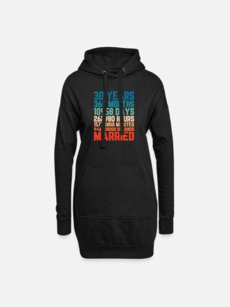 30 jaar getrouwd Huwelijk Saying Gift - Hoodiejurk - zwart