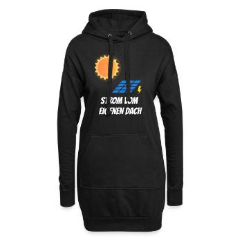 Solarstrom vom eigenen Dach - Hoodie-Kleid - Schwarz - Vorne