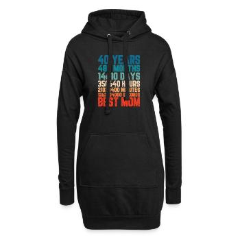 40 ans Meilleure maman Mère Mois Dire Cadeau - Sweat-shirt à capuche long Femme - noir - Devant