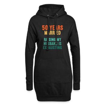 50 ans marié drôle 50e anniversaire de mariage - Sweat-shirt à capuche long Femme - noir - Devant