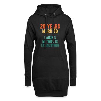20 ans marié drôle 20ème anniversaire de mariage - Sweat-shirt à capuche long Femme - noir - Devant