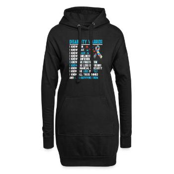 GUERRIER DU HANDICAP - Sweat-shirt à capuche long Femme - noir - Devant