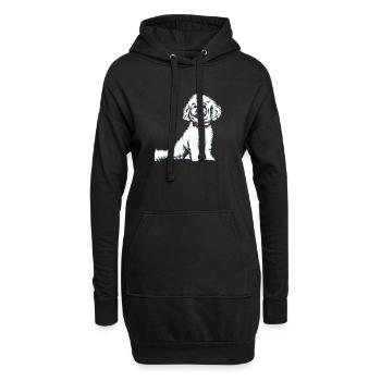 Bichon Frise - Hoodie-Kleid - Schwarz - Vorne