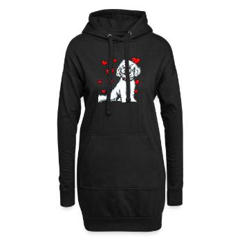 Bichon Frise - Hoodie-Kleid - Schwarz - Vorne