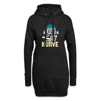Nur noch eine Kurve dann sind wir da Wandern Berge - Hoodie-Kleid - Schwarz - Vorne