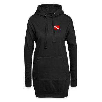 Drapeau de plongeur Pavillon de plongée Cadeau de plongeur - Sweat-shirt à capuche long Femme - noir - Devant