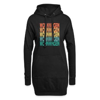 Camping Wohnwagen Camper Spruch Retro Geschenk - Hoodie-Kleid - Schwarz - Vorne