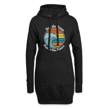 Save the Ocean - Hoodie-Kleid - Schwarz - Vorne