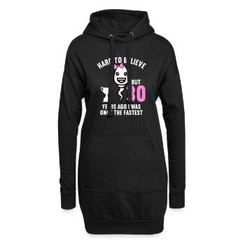 30 Jahre vor 30 Jahren schnellste 30. Geburtstag - Hoodie-Kleid - Schwarz - Vorne