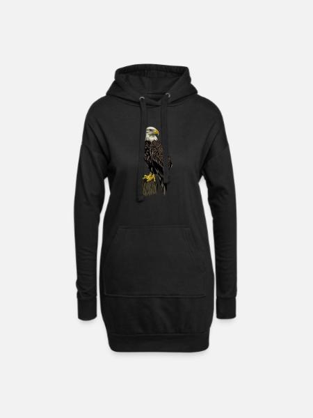 just a girl who loves eagles Vogel Adler - Hoodie-Kleid - Schwarz
