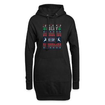 No Lift No Gift Fitness Weihnachten Geschenk Gym - Hoodie-Kleid - Schwarz - Vorne