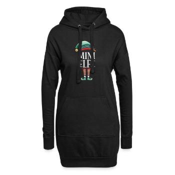Weihnachten Partnerkostüm Kleiner Elf Elfe Elfen - Hoodie-Kleid - Schwarz - Vorne