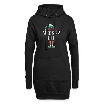 Weihnachten Partnerkostüm Mecker Elf Elfe Elfen - Hoodie-Kleid - Schwarz - Vorne