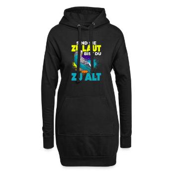 Wellensittich Vogel Besitzer - Hoodie-Kleid - Schwarz - Vorne