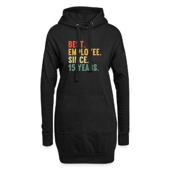 15 ans de service 15 ans de service - Sweat-shirt à capuche long Femme - noir - Devant