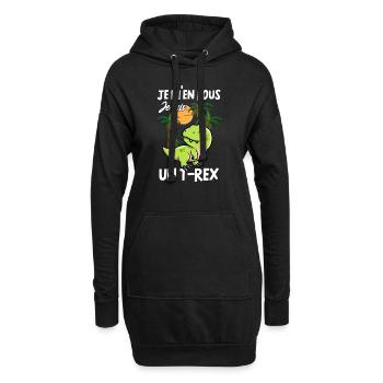 J'men Fous Je Suis Un T-Rex Cadeau Garçon - Sweat-shirt à capuche long Femme - noir - Devant