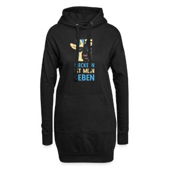 Meckern ist mein Leben Cooler Ziegenbock Spruch - Hoodie-Kleid - Schwarz - Vorne