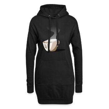 Coffee... - Sweat-shirt à capuche long Femme - noir - Devant