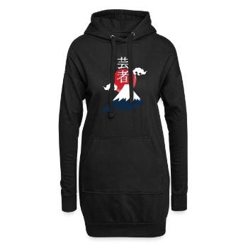 Japan Asien Bambus Sonne Vulkane Drachen Kreis - Hoodie-Kleid - Schwarz - Vorne