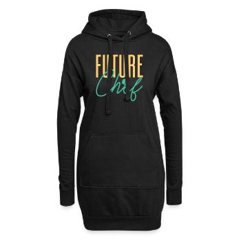 Futur Chef Cuisine Cuisine Pâtisserie Gourmet Commis Che - Sweat-shirt à capuche long Femme - noir - Devant