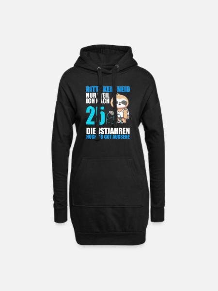 25 Jahre im Dienst 25 Jähriges Dienstjubiläum - Hoodie-Kleid - Schwarz