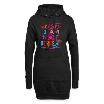 SORRY I AM NOT PERFECT - Hoodie-Kleid - Schwarz - Vorne