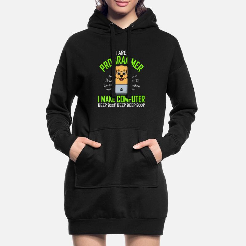 I Are Programmer I Make Computer Beep Boop Dog Hoodie Dress