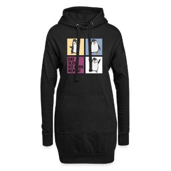eisbader bain de glace hiverbader manger sommeil bain de glace - Sweat-shirt à capuche long Femme - noir - Devant