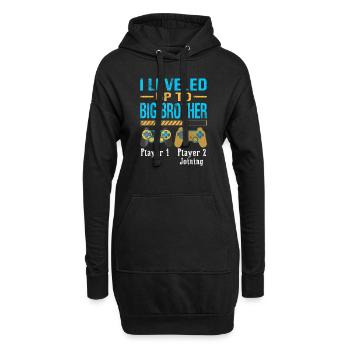 Ich bin zu Big Brother Gamer New Brother aufgestiegen - Hoodie-Kleid - Schwarz - Vorne