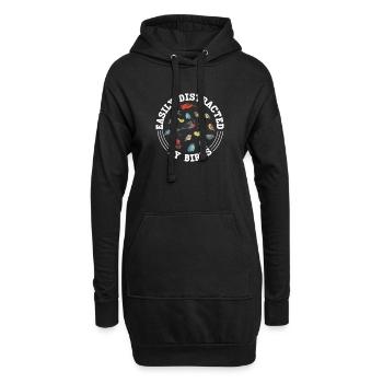 Easily Distracted by Birds | Birdwatching - Hoodie-Kleid - Schwarz - Vorne