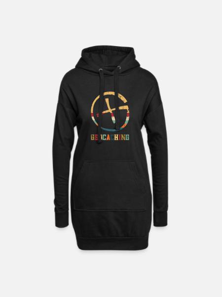 Géocaching Cible Cross | Géocaching - Sweat-shirt à capuche long Femme - noir