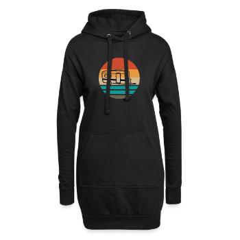 Wohnwagen Campen Lustiges Camping - Hoodie-Kleid - Schwarz - Vorne